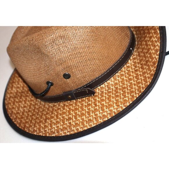 Tonpsom Straw Safari Hat Mexico Wide Brim Vintage Coastal Grandmother Cottagecor - Picture 5 of 6